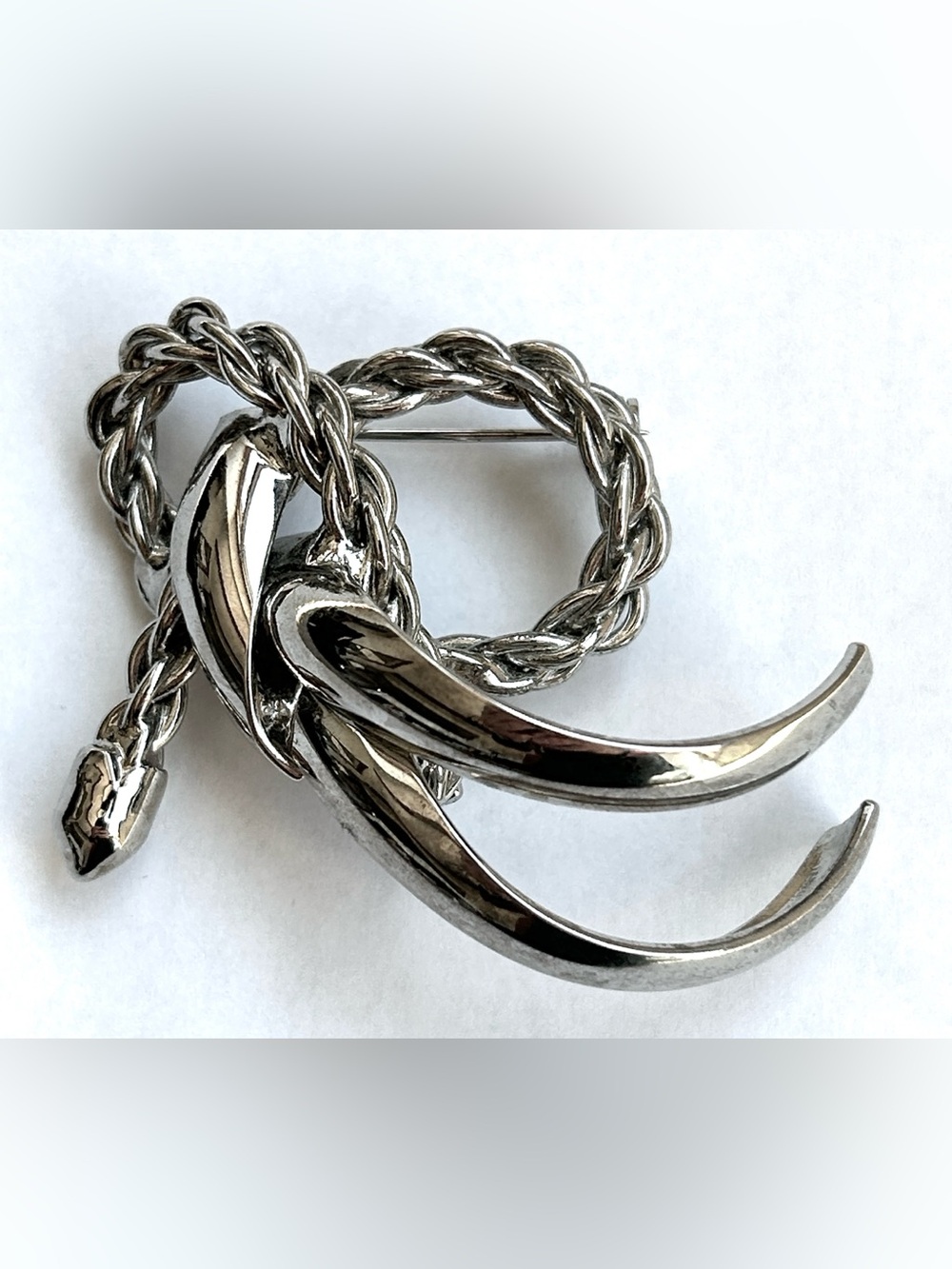 Silver Tone Vintage Brutalist Brooch